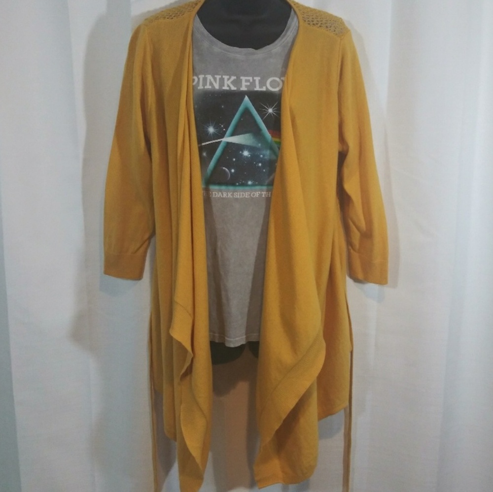 Yellow Cozy-Chic Cardigan Wrap - Picture 6 of 7